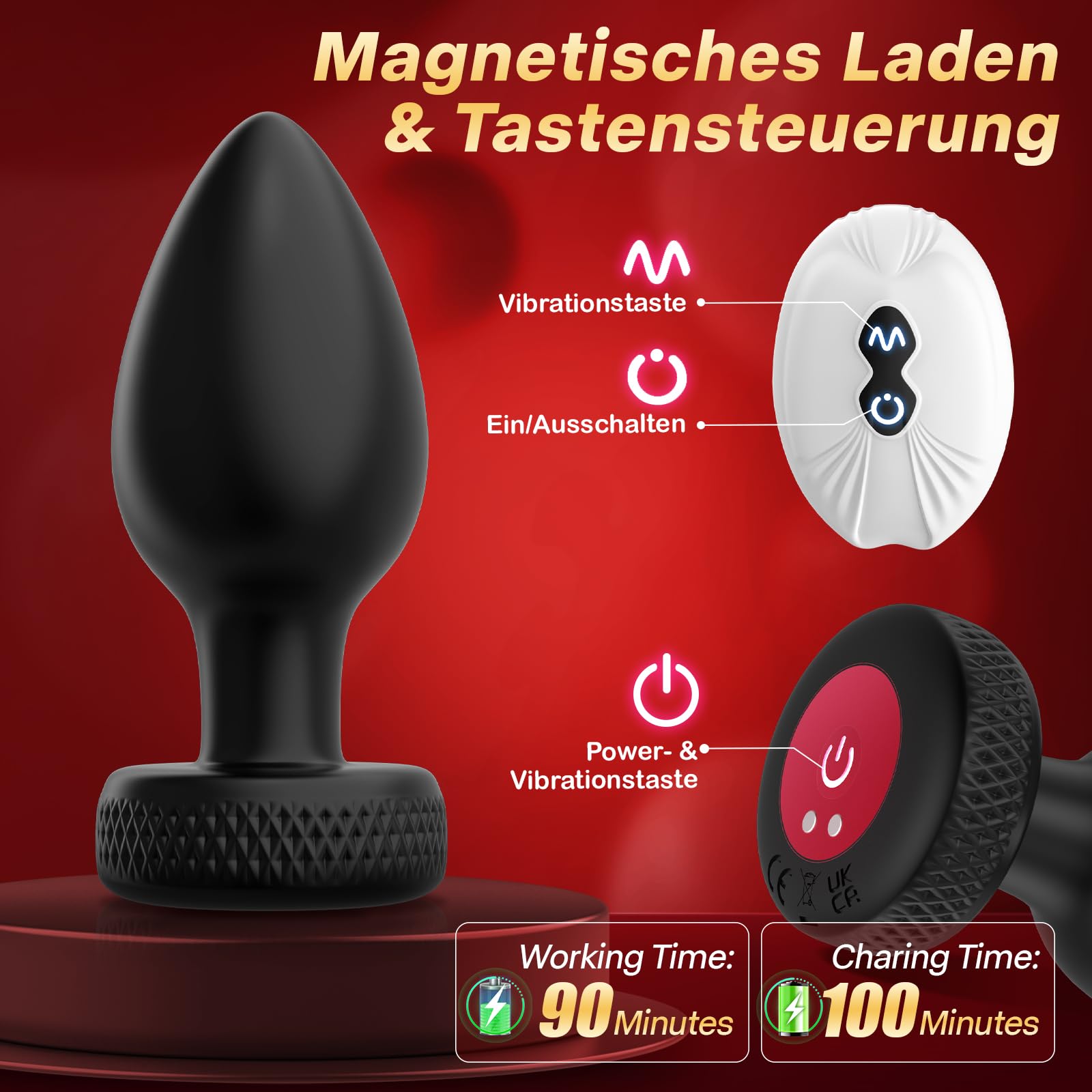 ANALPLUG Zestaw 4 Wibratory Zdalne Sterowanie Prostata Analduszka — miniatura 6