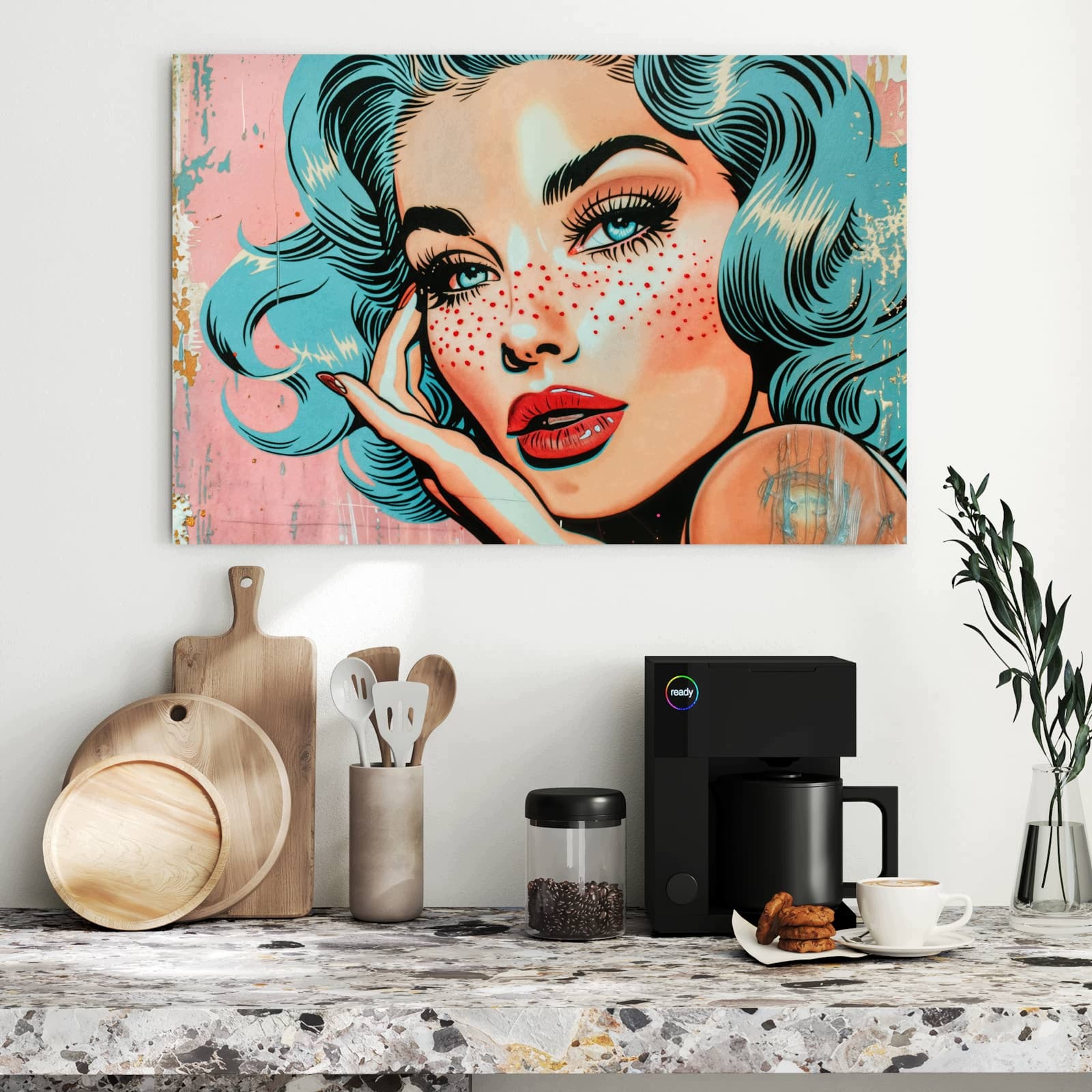 Magnetická tabule Pop Umění Portrét 90 × 60 cm