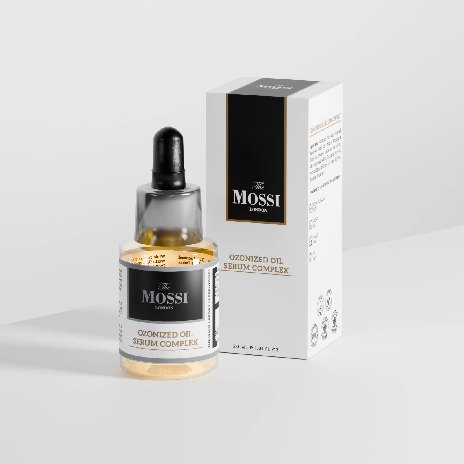 Ozonizované olejové sérum pro pokožku hlavy po transplantaci Mossi 30 ml