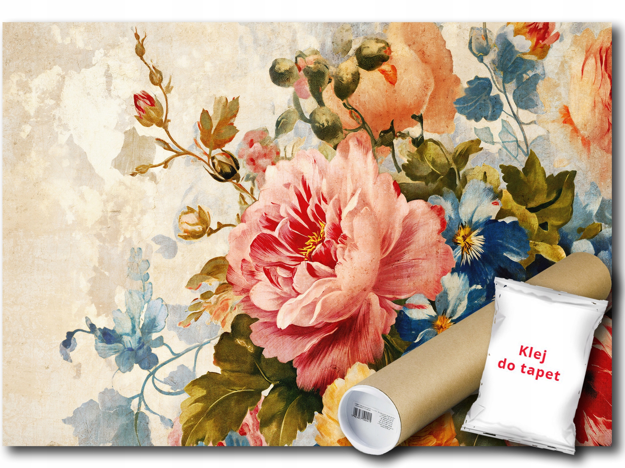 Vinylová Fototapeta Malované Květiny Pivoňky Kytice Kompozice 152x104