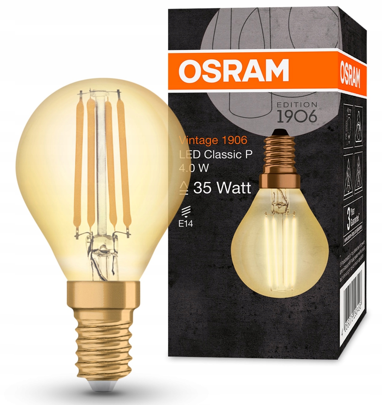 

Żarówka Dekoracyjna Led E14 P40 4W 35W 2400K Osram