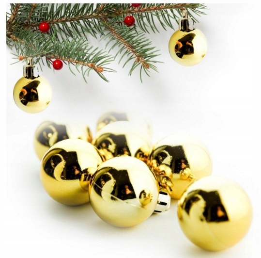 bombki metalizowane 30szt. ZŁOTE 3cm | OZB06308 — 4