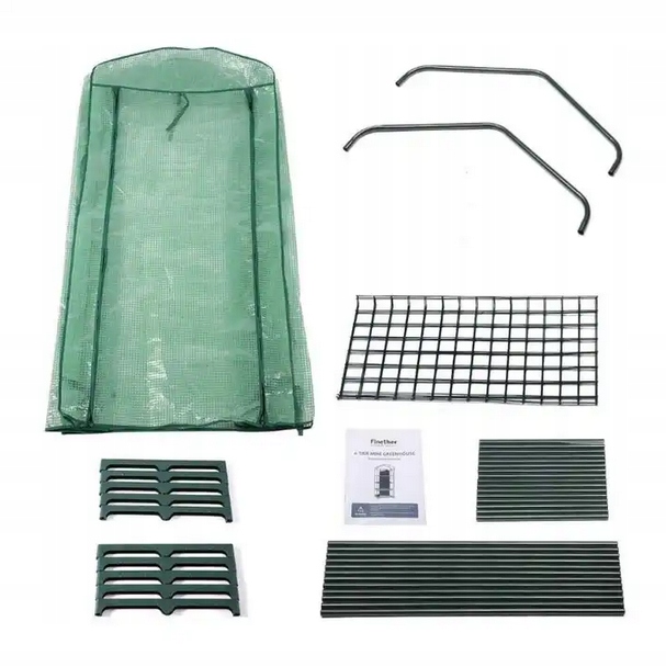 SZKLARNIA OGRODOWA TUNEL FOLIOWY NA BALKON FOLIA 69x49x160 cm 4 PÓŁKI Producent Springos