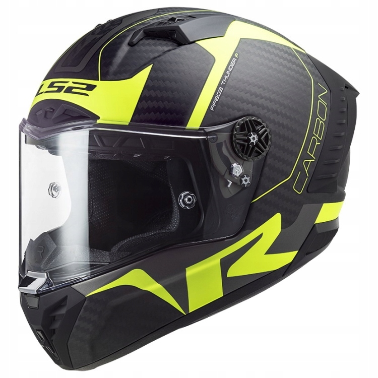 LS2 FF805 Thunder CARBON-06 RACING1 helma matná-Hi-Vis-žlutá vel.L
