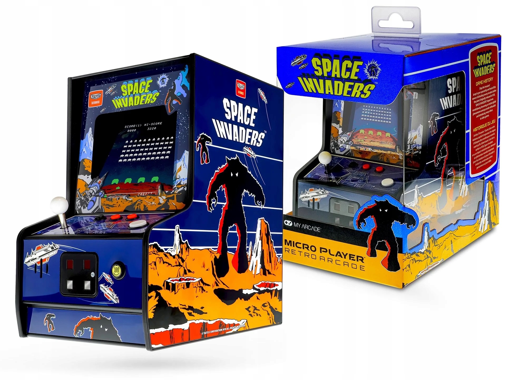Moje arkádová retro herní konzole Space Invaders s mikro přehrávačem DGUNL-3279