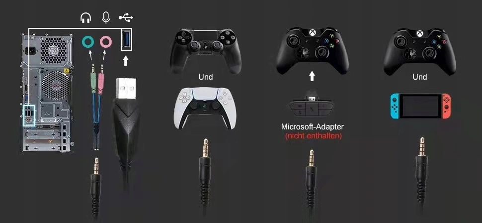 SŁUCHAWKI WINTORY M1 MIKROFON GAMINGOWE 3D AUDIO Marka inna