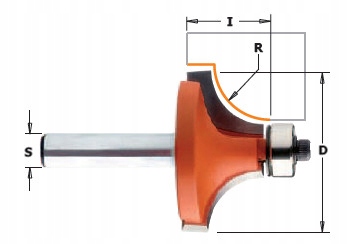 Cmt Zaoblovací Fréza S Ložiskem Hm R= 1,6 D=15,9 I=12,7 S=8