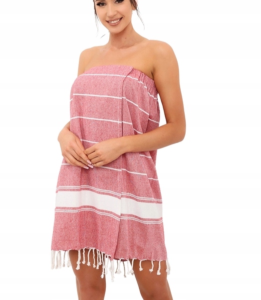 Stylová pareo sauna na suchý zip s třásněmi unisize