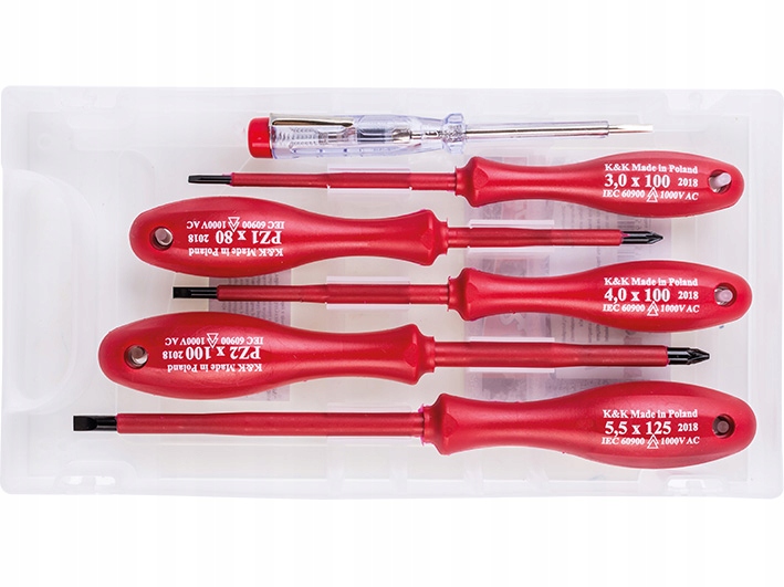 

Wkrętak Izolowany 1000V Próbnik 250V Zestaw 6 Szt.