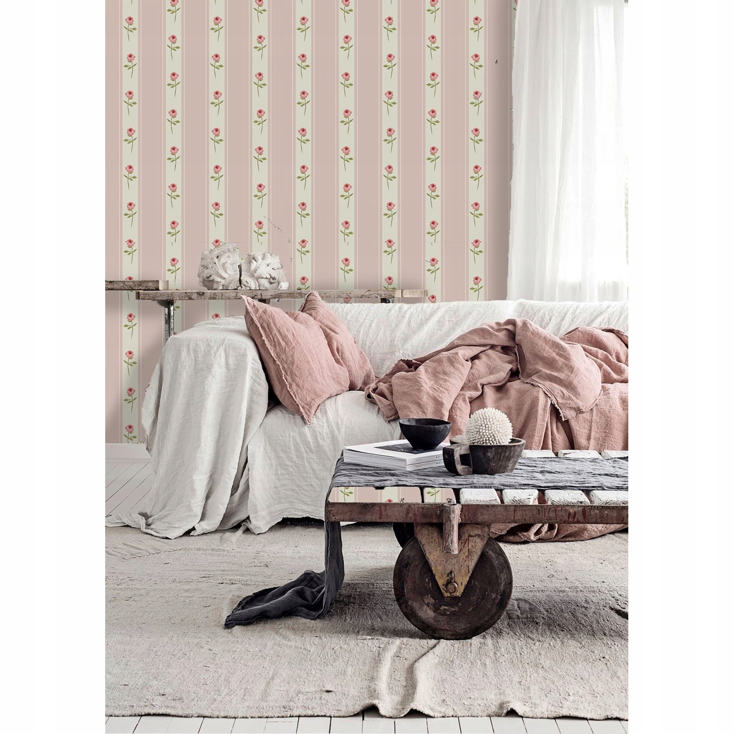 

Fototapeta na ścianę Kwiatki styl shabbi 250x104cm