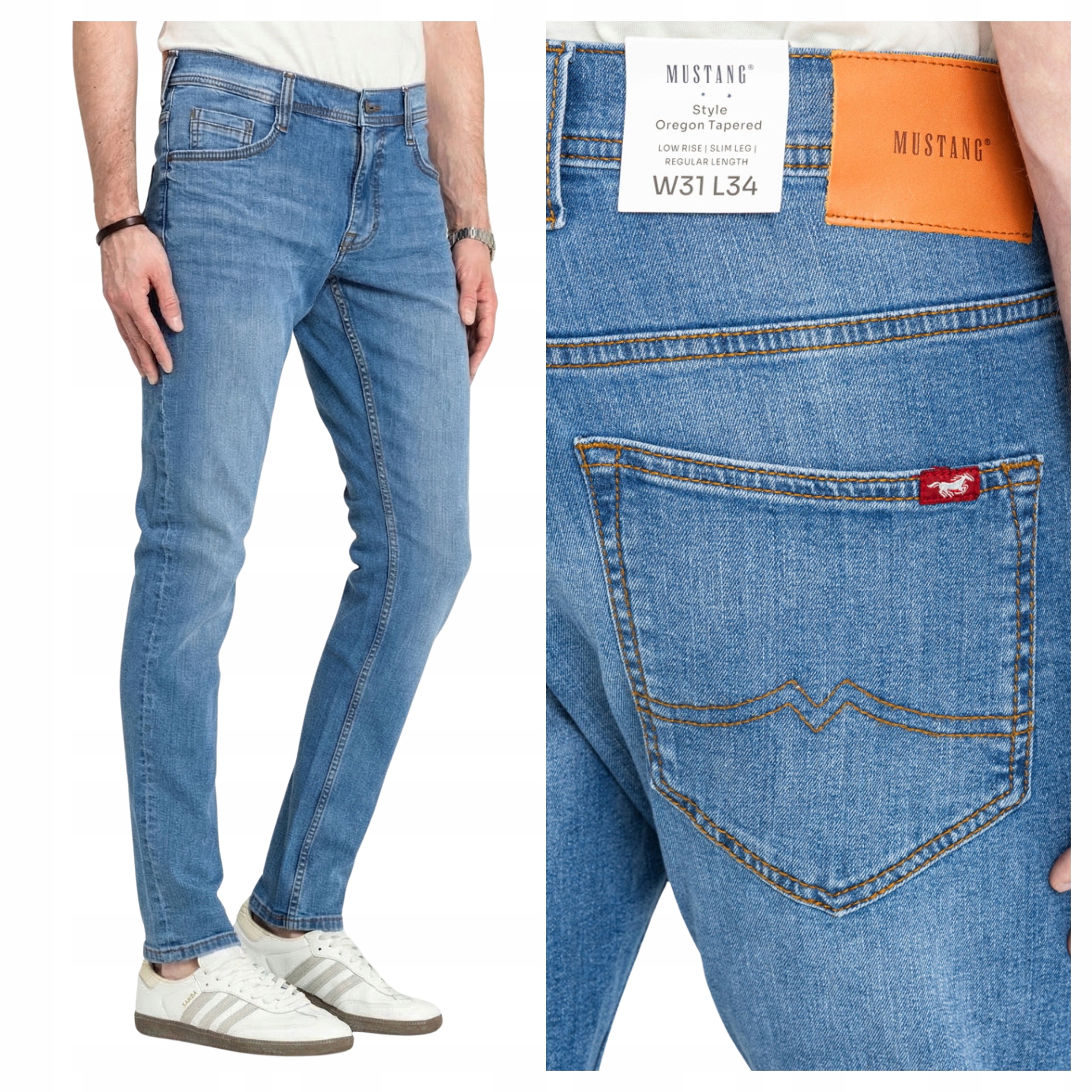 Pánské džínové kalhoty Mustang Oregon Tapered Modré Denim W32 L32
