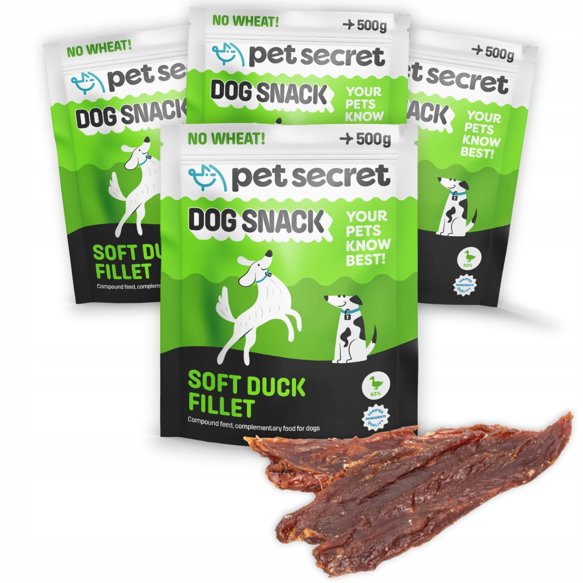 Psí pamlsek 4x500g Filé z kachny pro psa Pet Secret Měkké pamlsky