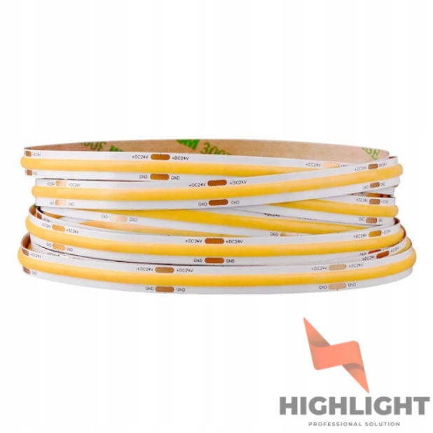 Pásik/pásik Led Cob Mono 24V 8W 320 LED/m Biela Teplá – 10 metrov