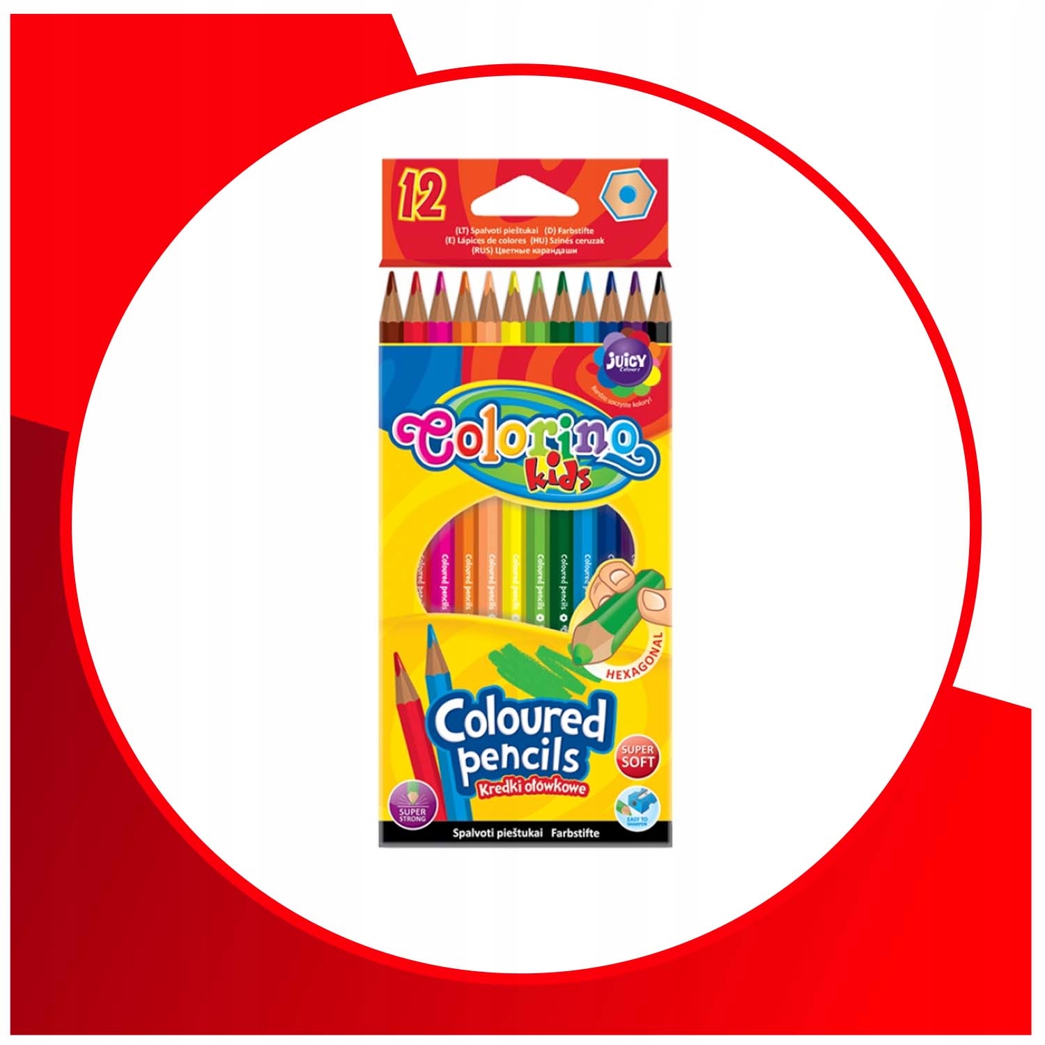 KREDKI OŁÓWKOWE 12 KOLORÓW COLORINO Kod producenta 14687PTR