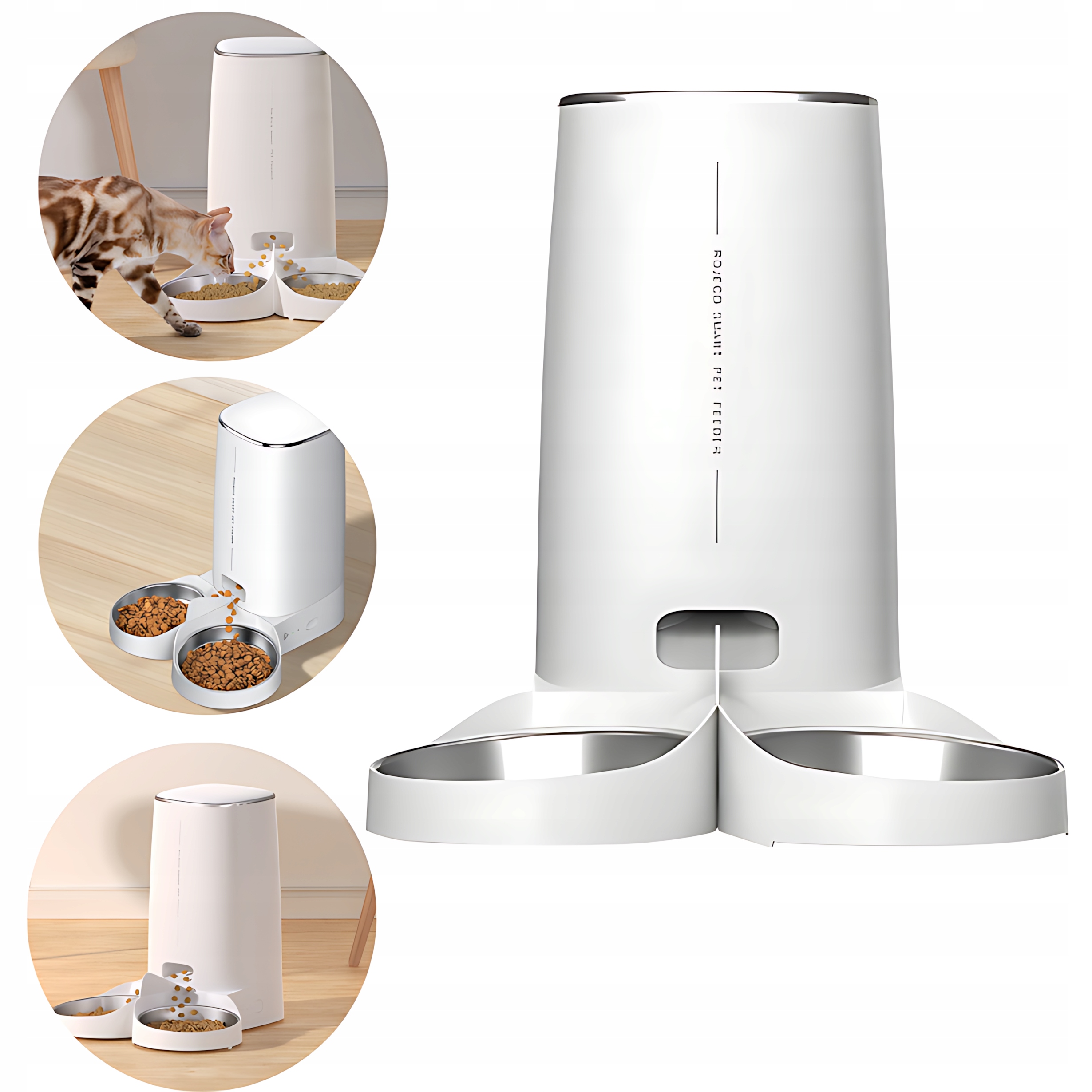 Levně Inteligentní Dávkovač krmiva Rojeco Psa Kočka Objemný 4 l Automatický