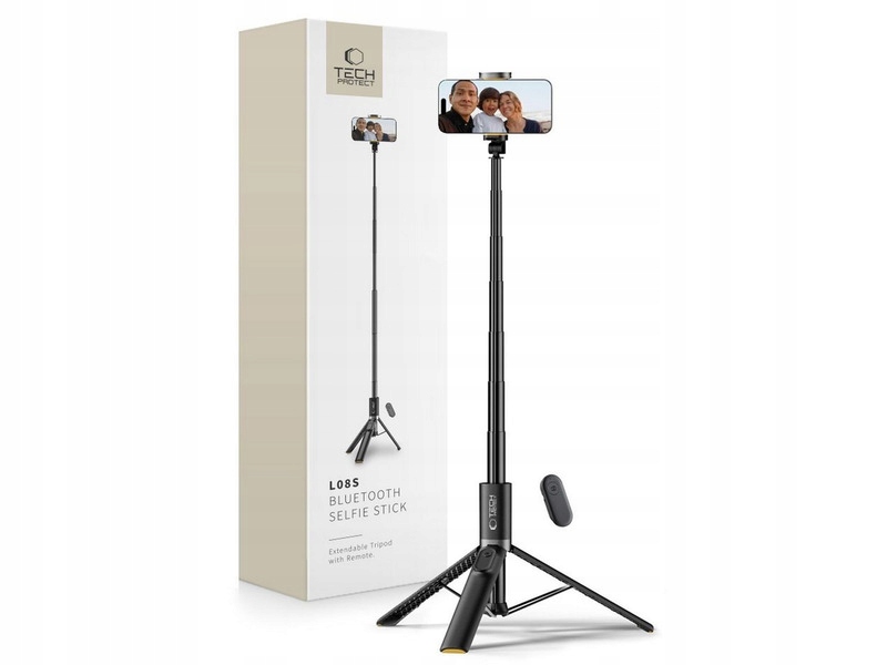 Uchwyt selfie Tech-protect L08S Bluetooth Tripod Czarny