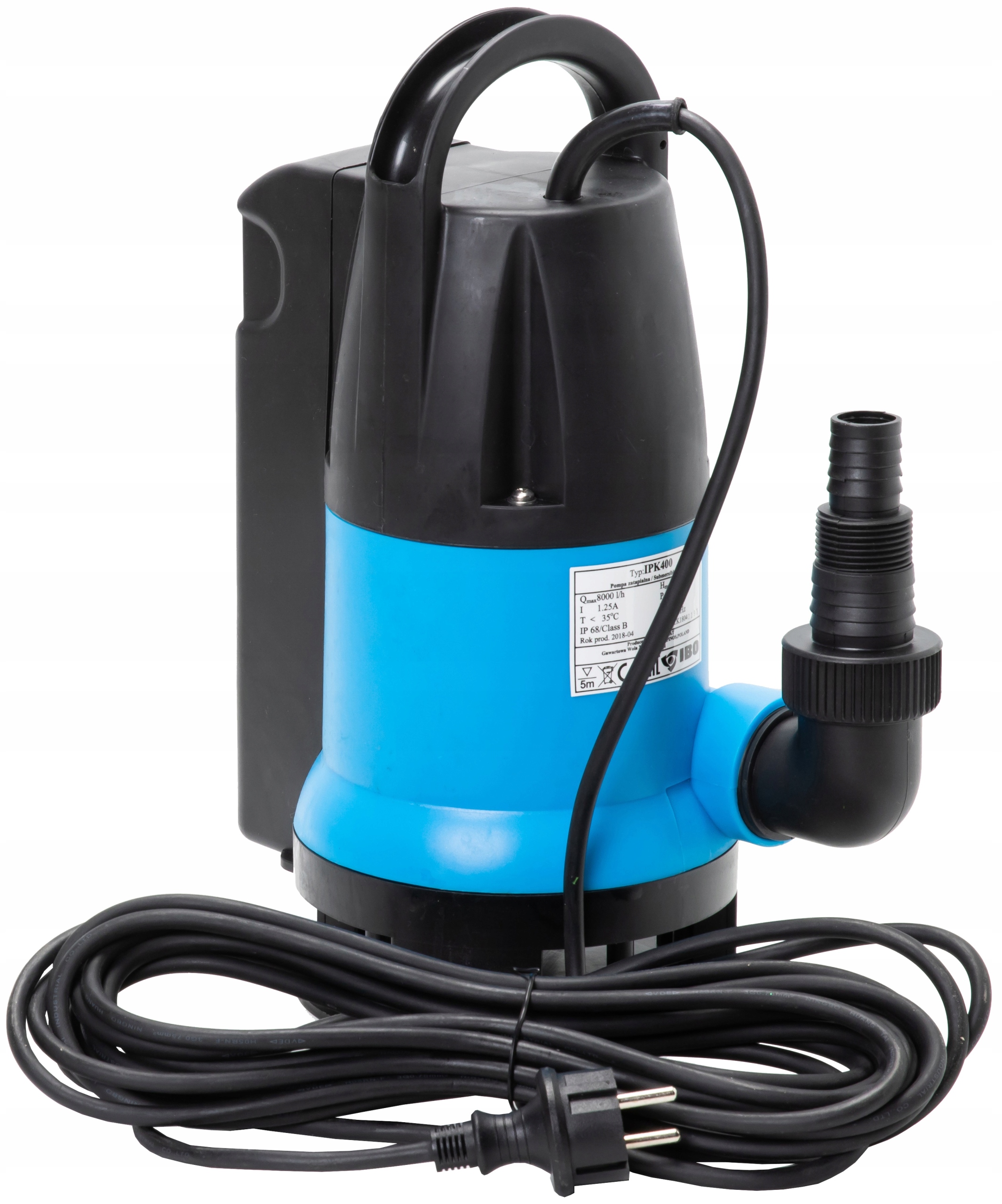 Pompa zatapialna IPK 400 IBO 125L/min Wąska Pływak AUTO I MANUAL Kod producenta IPK400