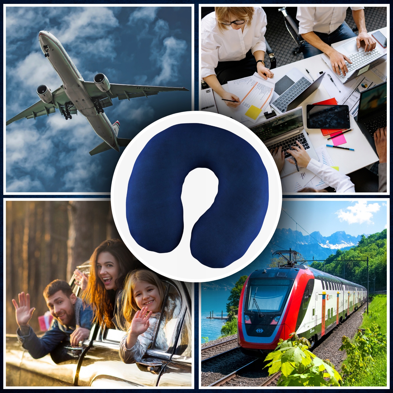 PODUSZKA PODRÓŻNA ROGAL NA SZYJĘ DO SAMOLOTU ZAGŁÓWEK PIANKA PAMIĘCIOWA Wysokość 28 cm