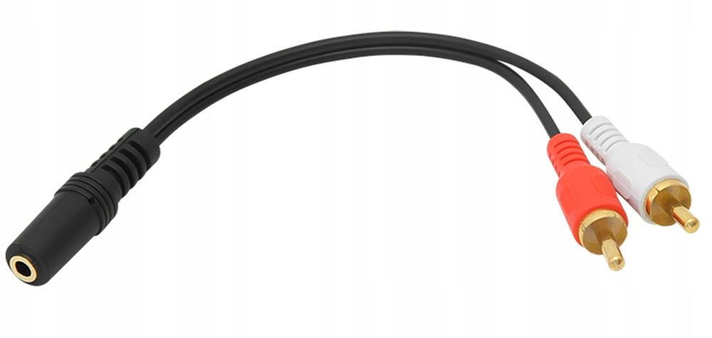 

Kabel adapter gn.jack 3,5(f) - 2 x Chinch Rca (m)