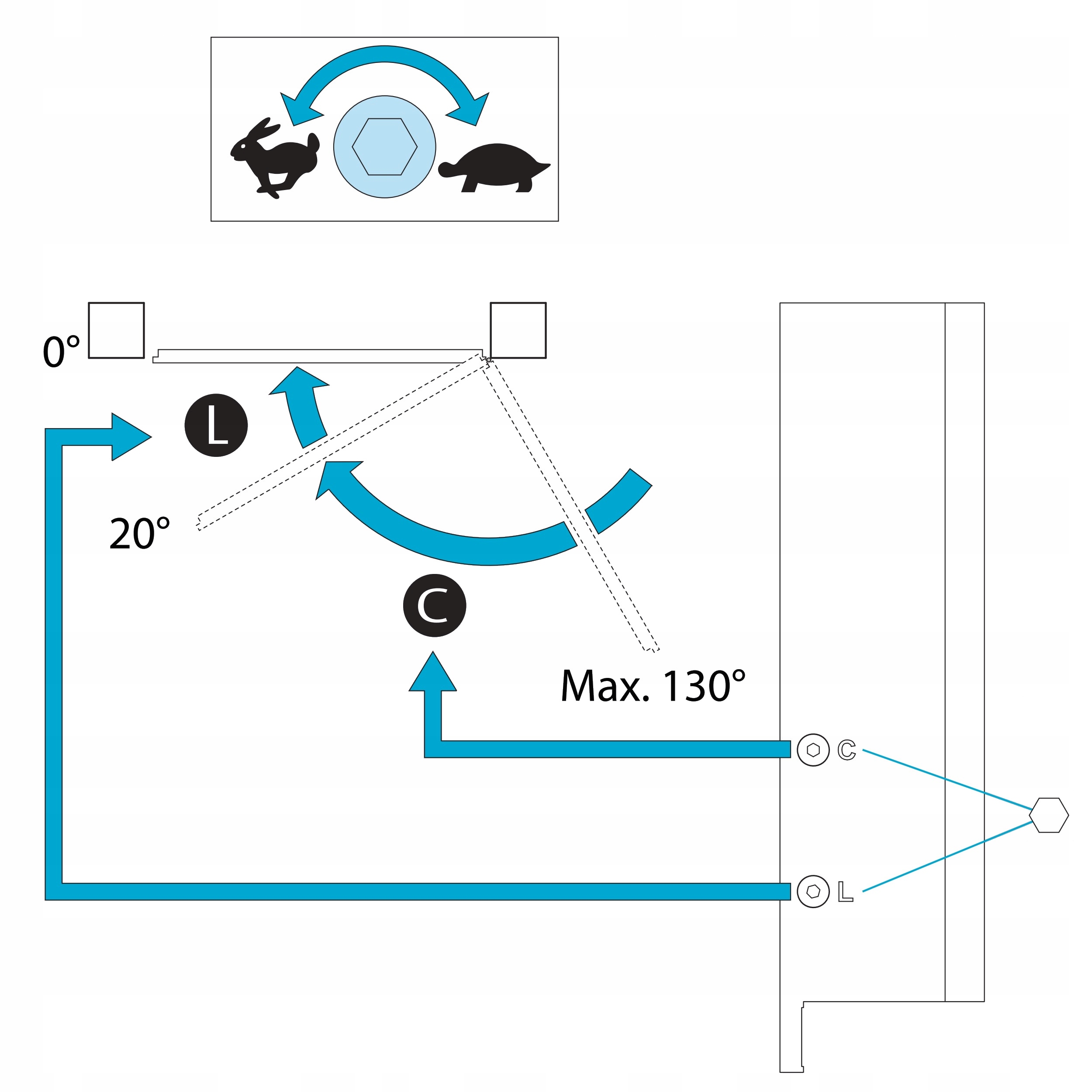 samozamykacz do furtki Assa Abloy DC630G-L z szyną, czarny RAL 9004 Typ drzwi jednoskrzydłowe