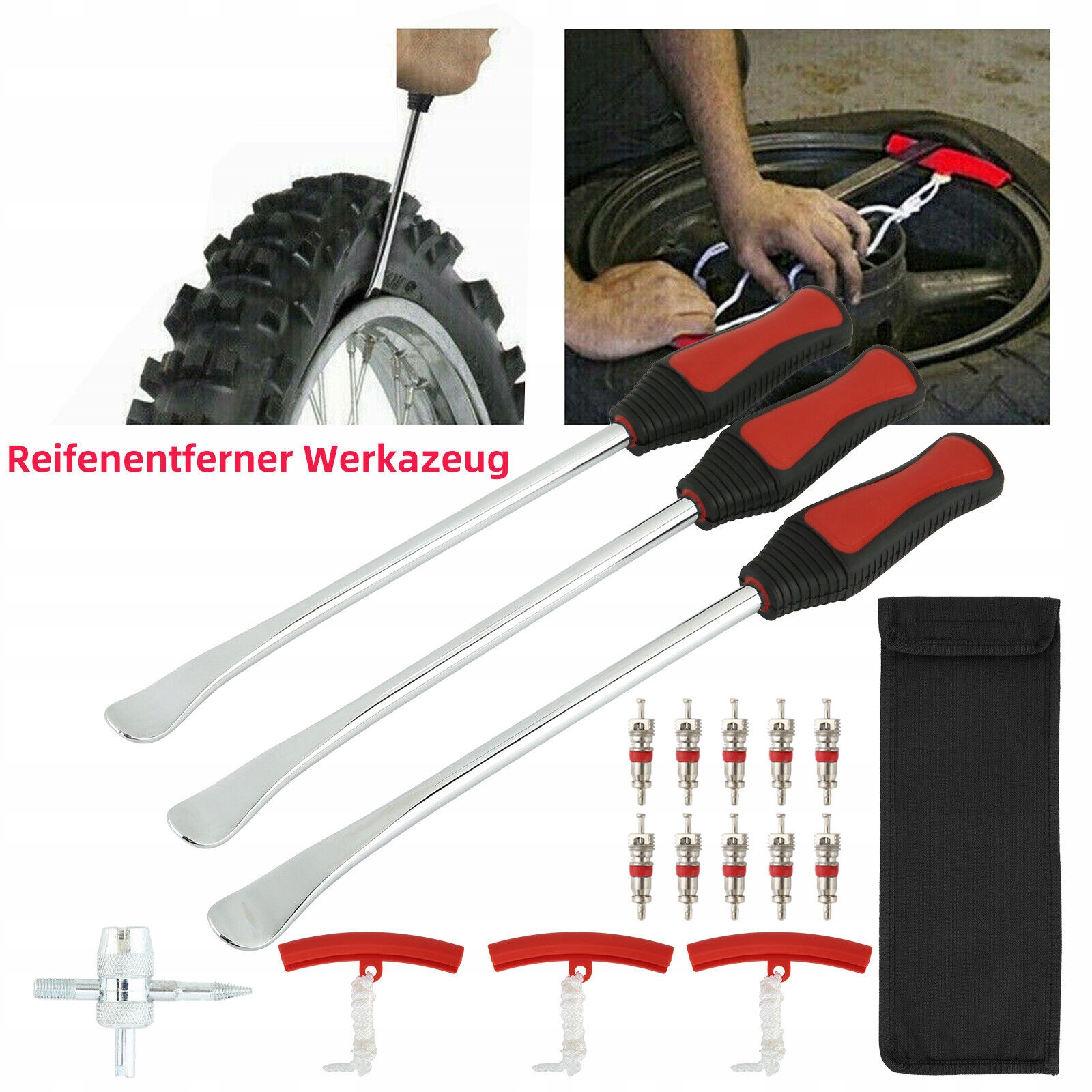 Łyżki montażowe do opon motocyklowych Kompletny Zestaw 29 Elementów 30CM