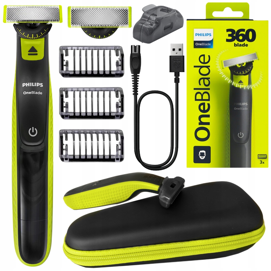 Holicí Strojek Pánský Philips Oneblade 360 Na Vousy Nástavce Pouzdro