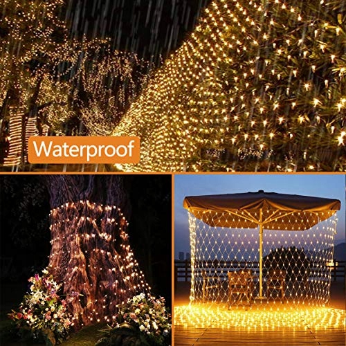 TIYUPA LAMPKI DEKORACYJNE SIATKA ŚWIETLNA GIRLANDA ŚWIĄTECZNA 3x2M 204 LED — miniatura 6