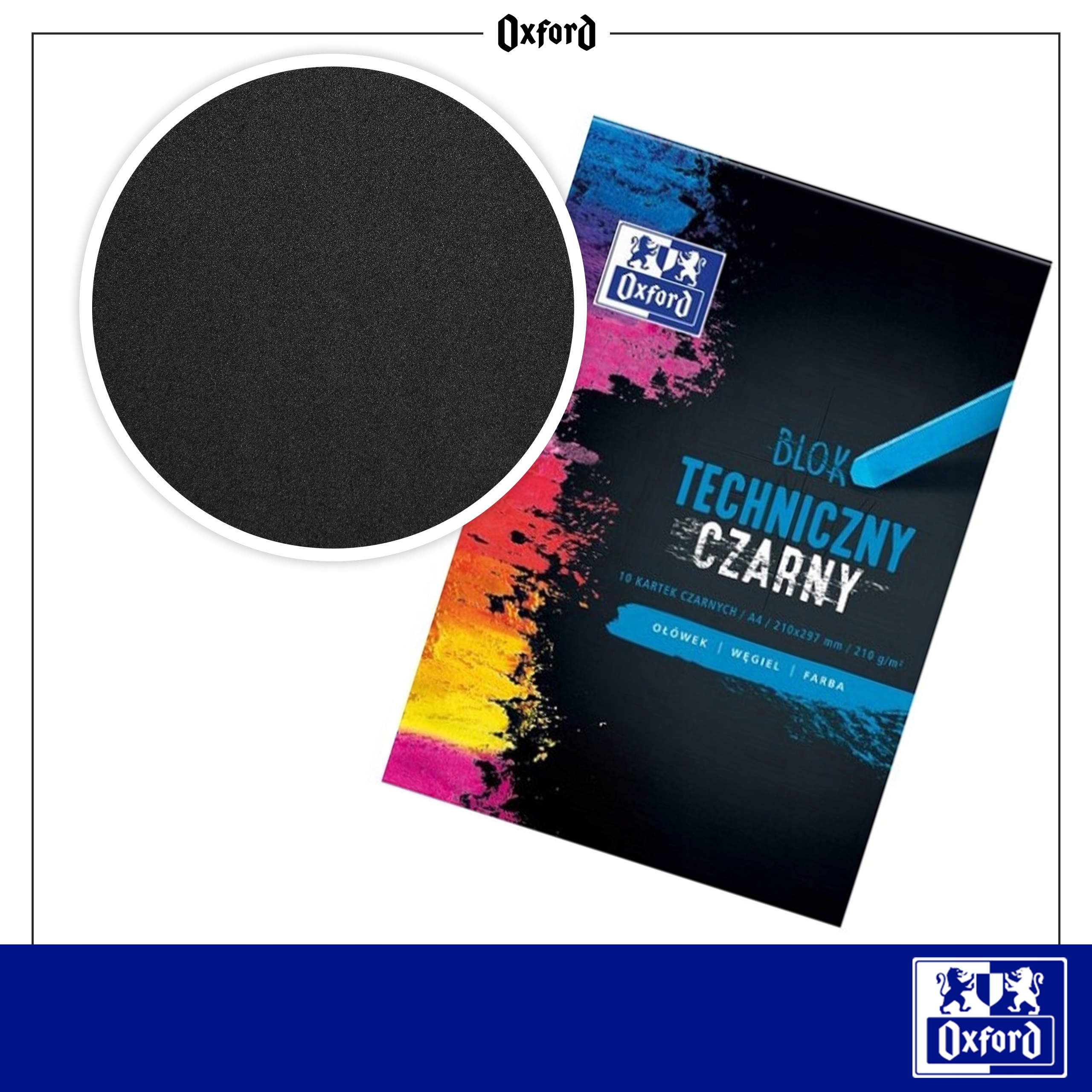 BLOK TECHNICZNY OXFORD A4/10K CZARNY Marka Oxford