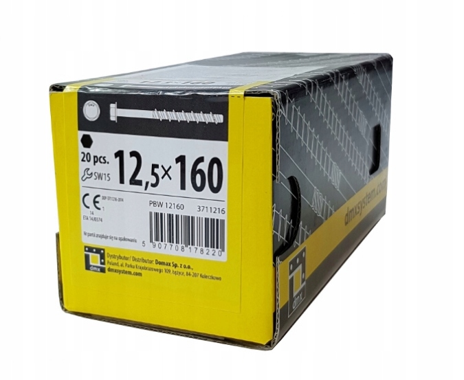 

Wkręty hartowane śruby do betonu Pbw 12,5x160 20sz