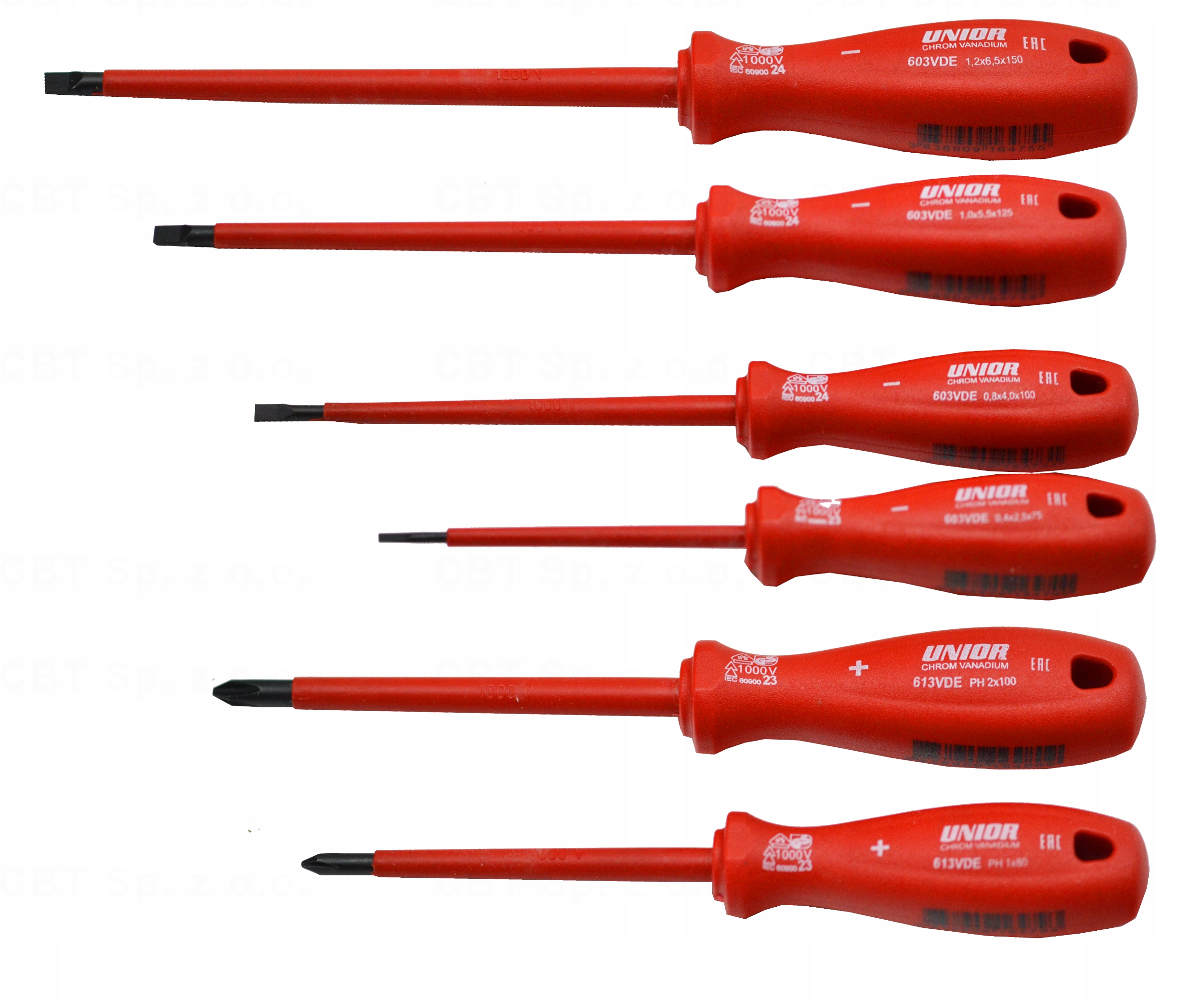 ZESTAW WKRĘTAKÓW IZOLOWANYCH PH PHILIPS SL PŁASKIE DLA ELEKTRYKÓW VDE 6 SZT Marka Unior
