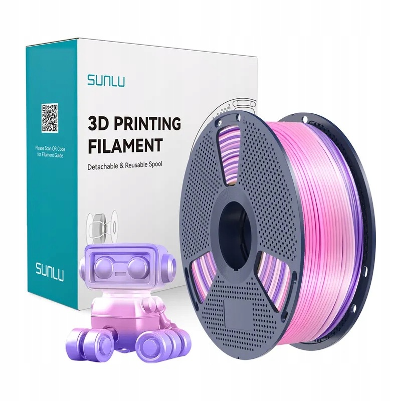 Filament Sunlu Pla+ Silk 1.75mm 1kg Rainbow 03