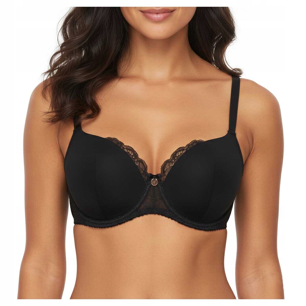 Ava Podprsenka vyztužená, hladká, s krajkou 2256 černá 70E