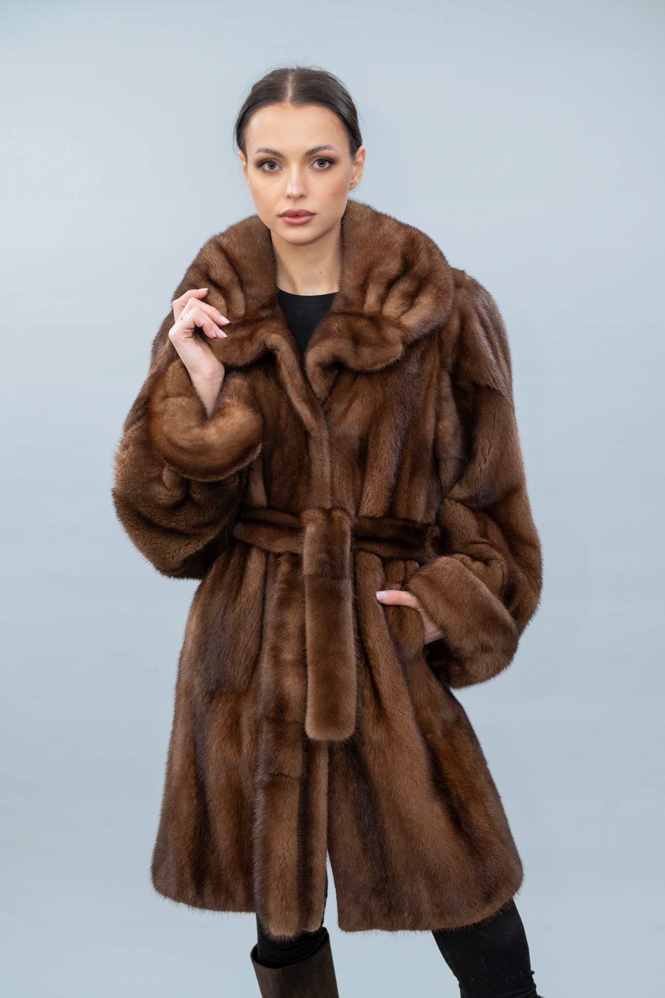 SAGA FURS-FUTRO Z NOREK-NORKI-KURTKA- TRENCZ L/XL
