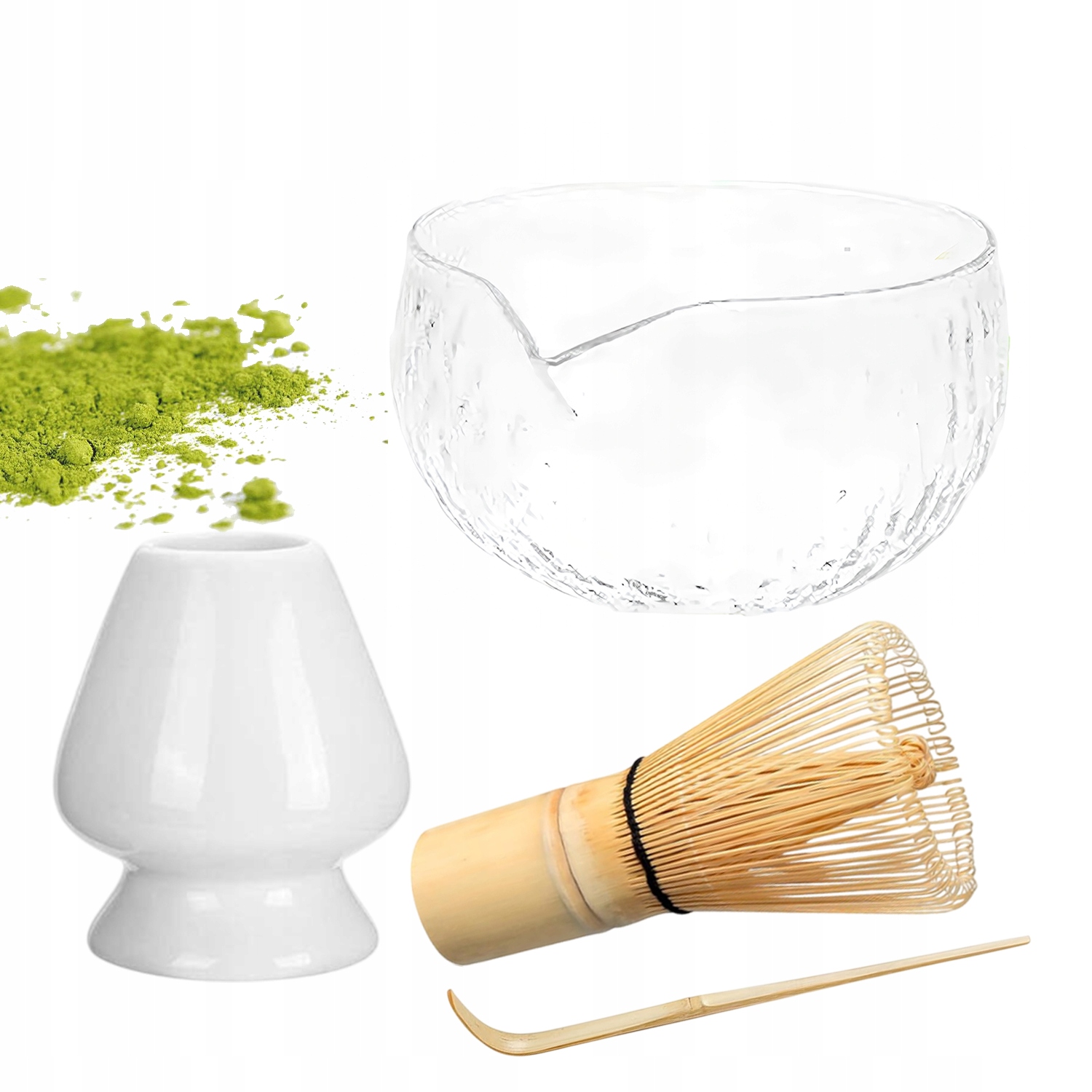 Levně 4DÍLNÁ Elegantní Sada Na Matcha Pro Obřady S Miskou A Šlehací Metlou