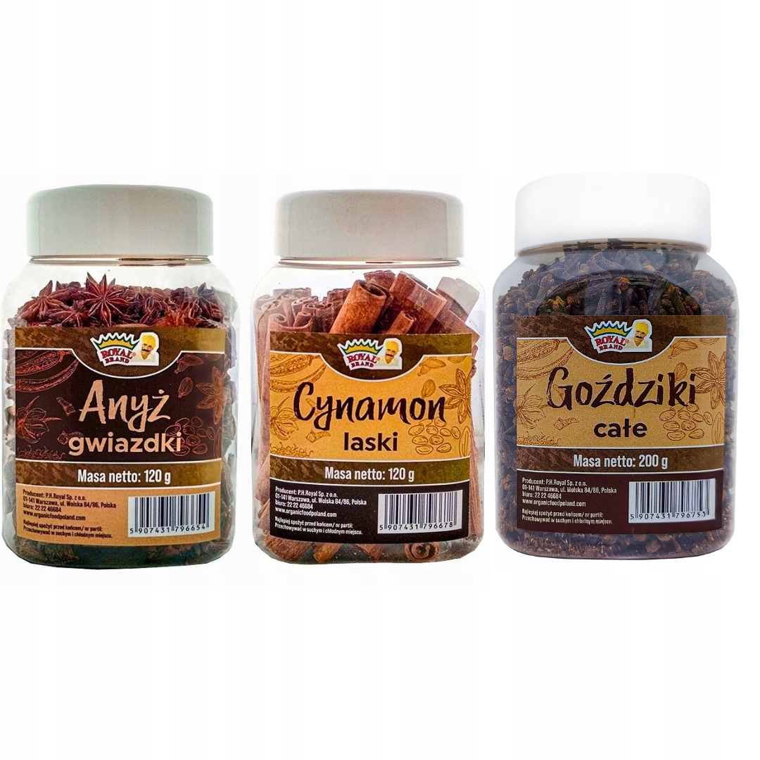 Levně Sada: Anýzové hvězdičky 120 g, Skořice celá 120 g, Hřebíček celý 200 g