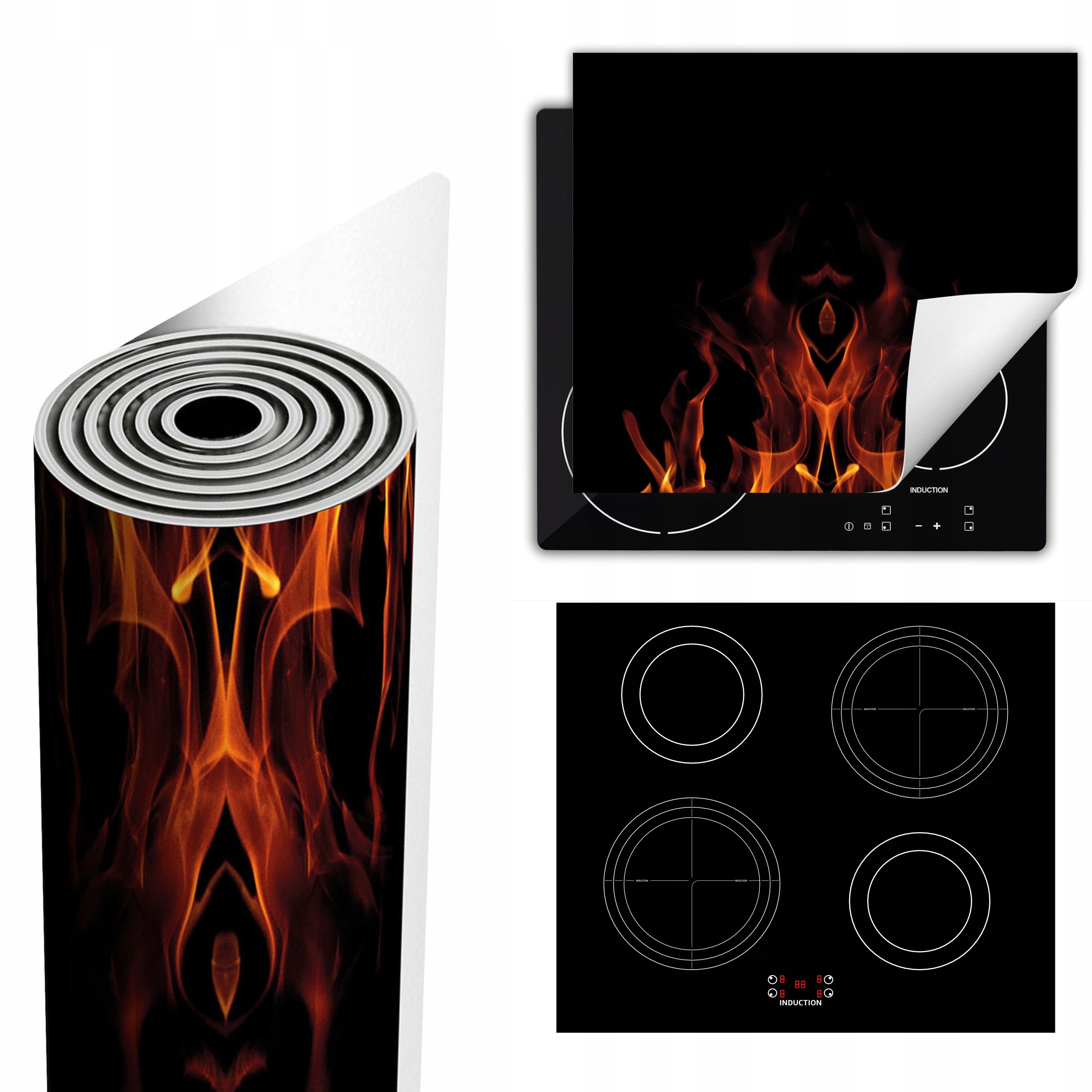 Ochranná Podložka Na Sporák Pro Více Místa 60x52 černá oheň