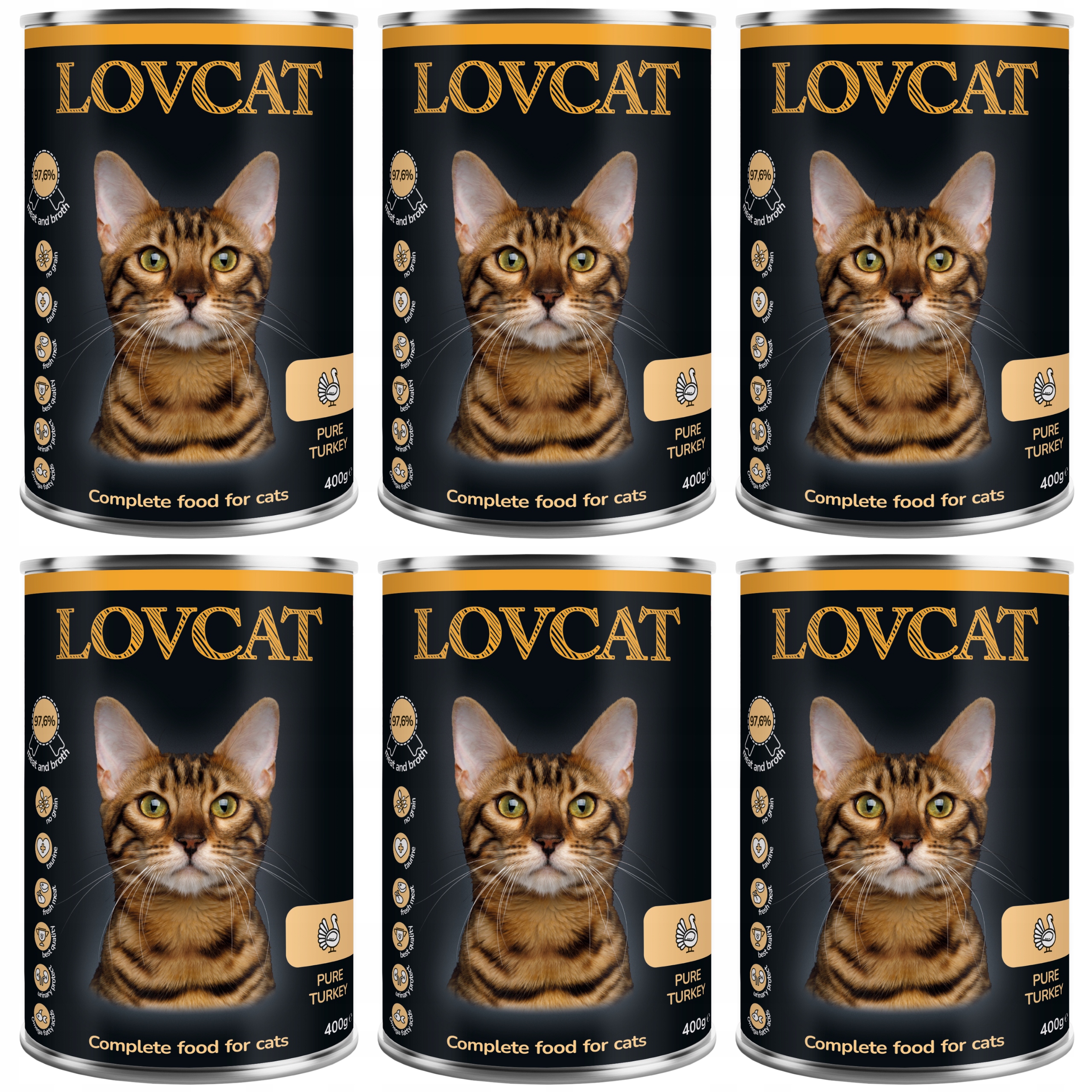 Lovcat Turkey kočka bohatá na krůtu 6 x 400g Set