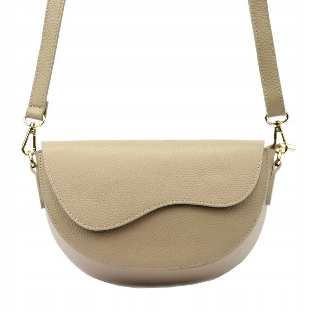 Kožená dámská kabelka Luka Dollaro Kabelka Přes Rameno Tmavě béžová Crossbody