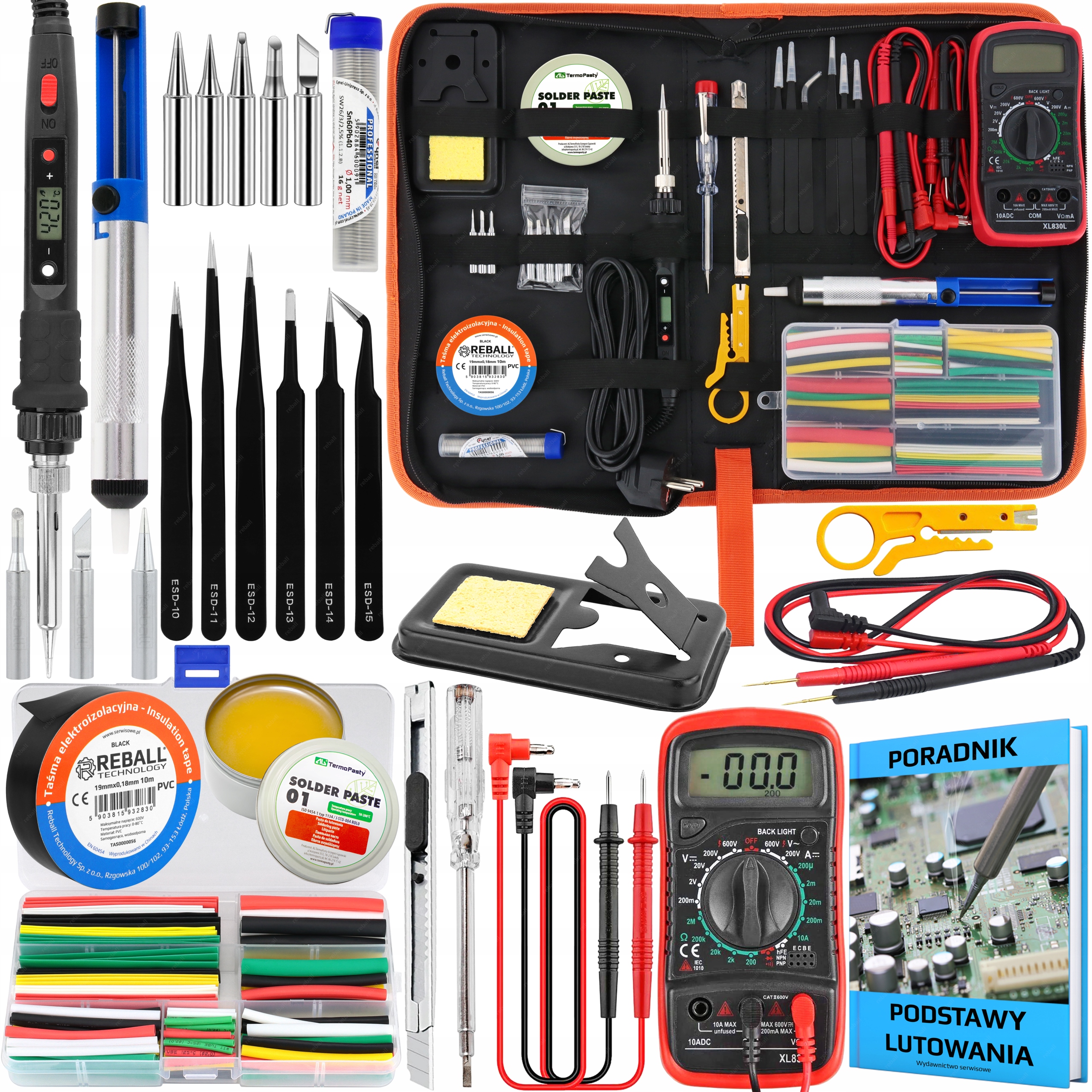 Přesná Pájecí Kolba S801A 80W S Regulací Teploty, Sada 29v1