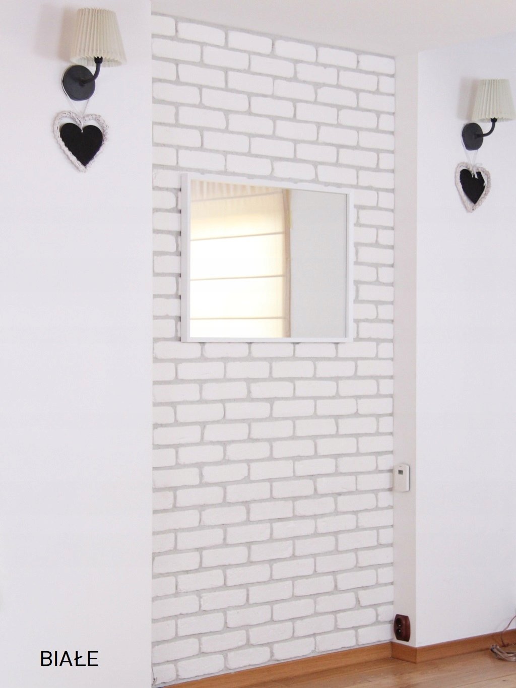 HIT! Lustro 80x60 wąska KASETONOWA rama BIAŁA Szerokość 600 mm