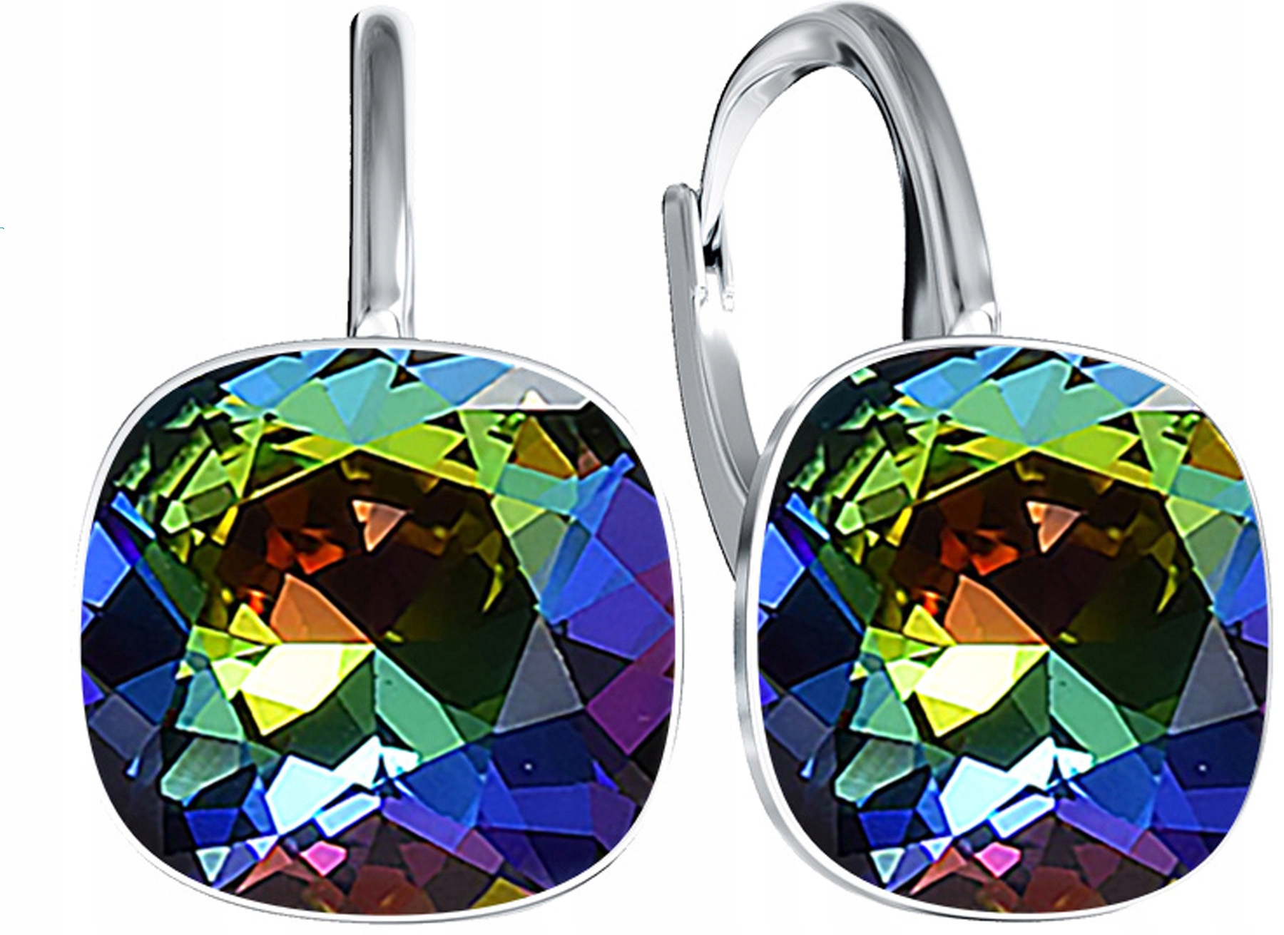 Náušnice ze stříbra s krystaly, zapínání, anglické, závěsné jako Dárek