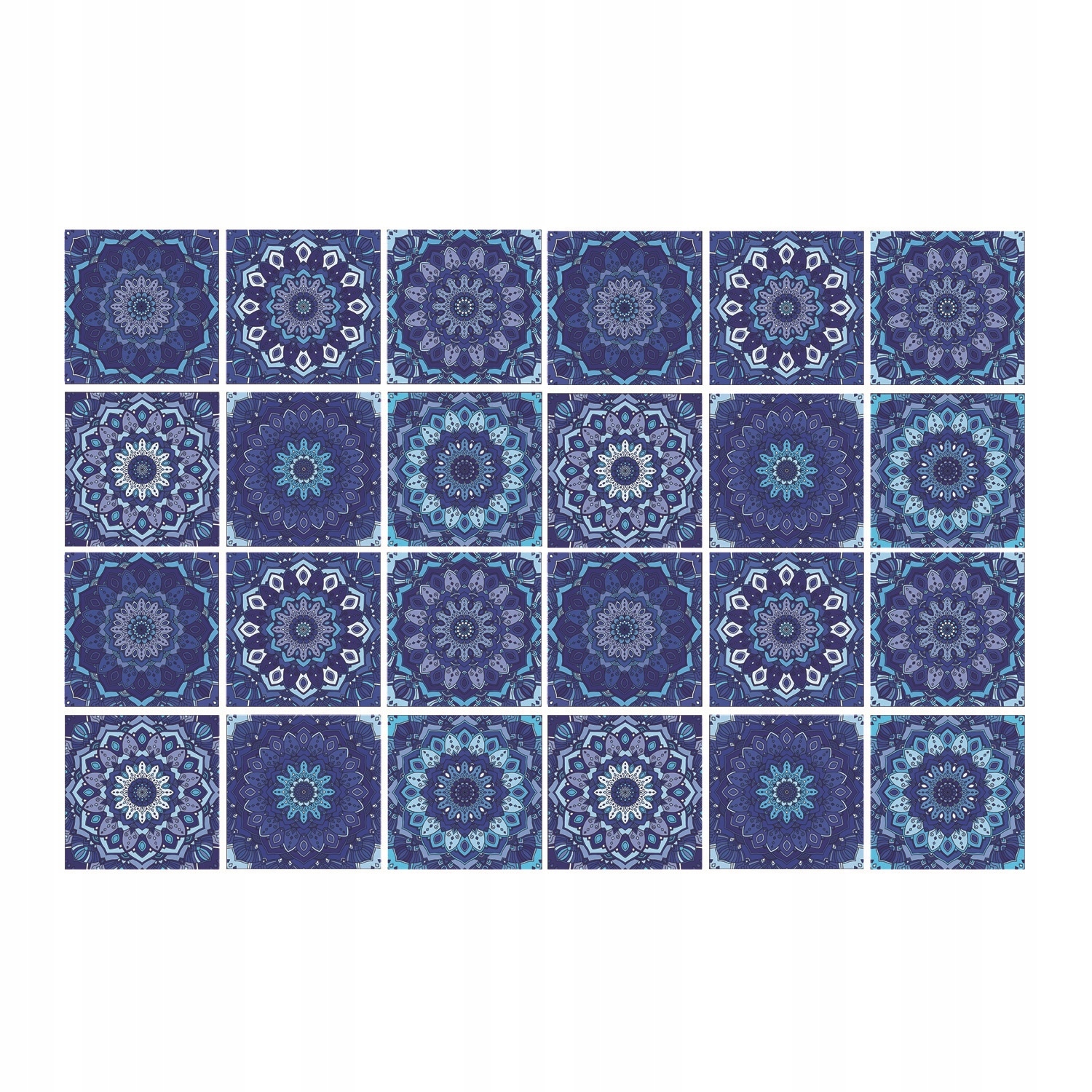 

Dekor kafelkowy 24szt niebieska arabeska 15x15 cm