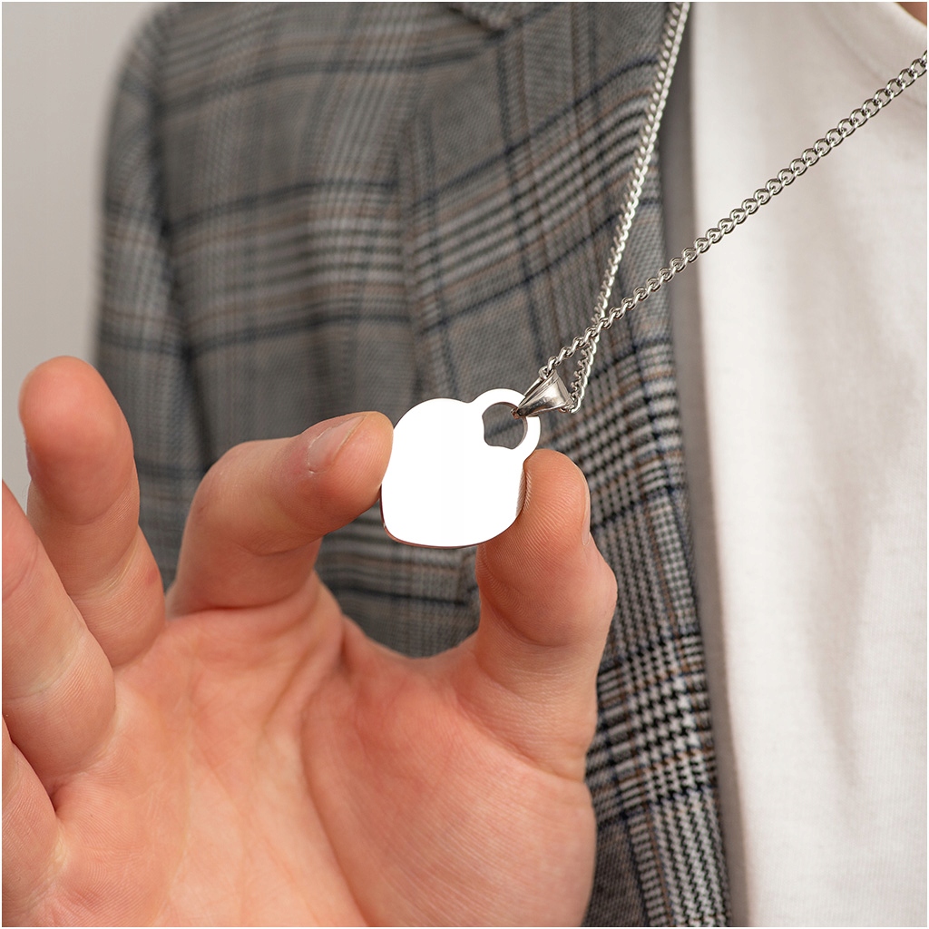 Wisiorek MĘSKI z grawerem zawieszka SERCE stal 316 Kolekcja zawieszka męska