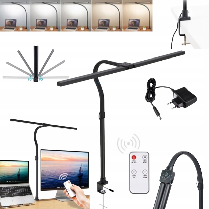 Lampka Kreślarska Lampa Biurkowa Led Podwójna Mocna Ładowarka 24 W