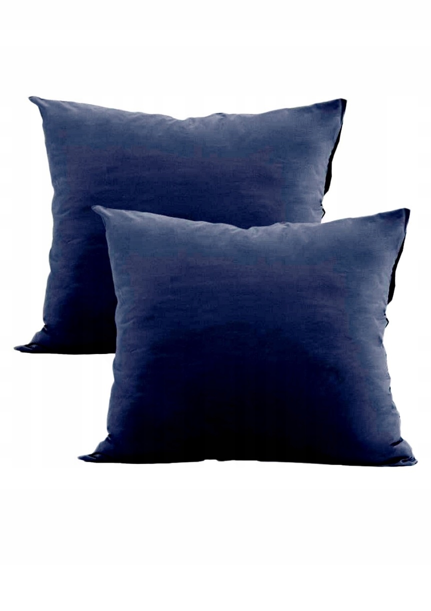 Granatowe POSZEWKI 2x 50x60 BAWEŁNA miękkie EKO Długość 60 cm