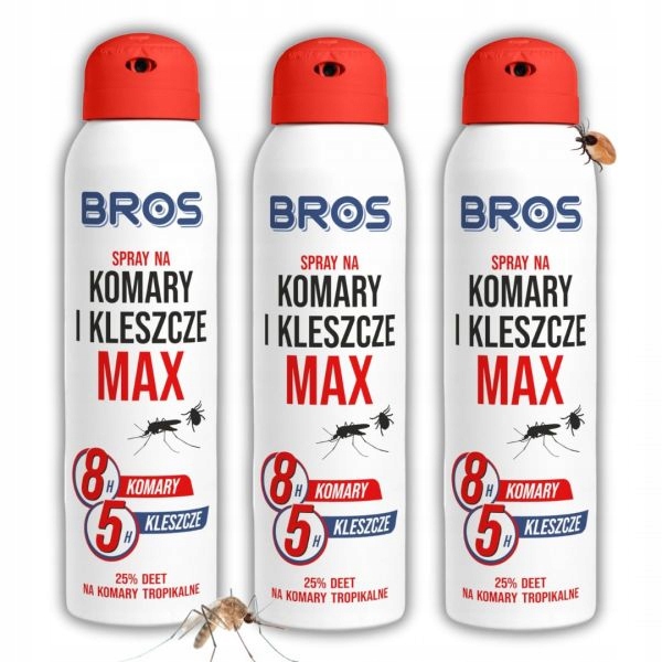 

Spray środek na komary i kleszcze Bros Max Pakiet