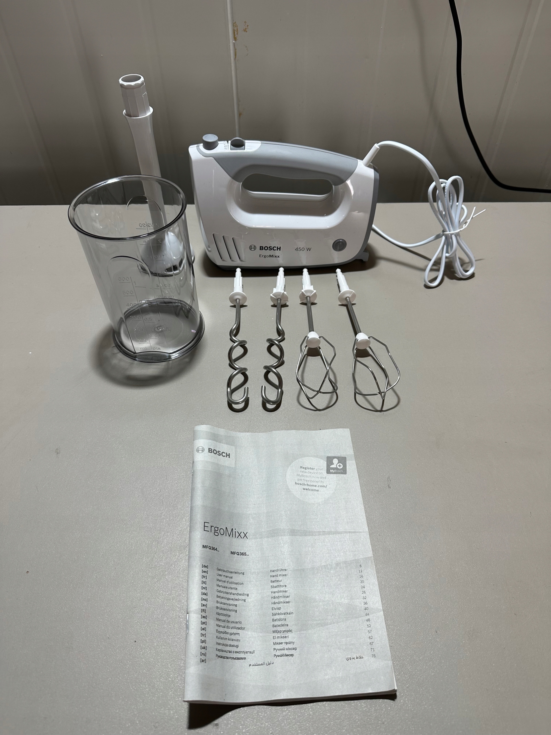 BOSCH Mikser Ręczny ErgoMixx 450W 5 Prędkości Turbo Blender Akcesoria — miniatura 14