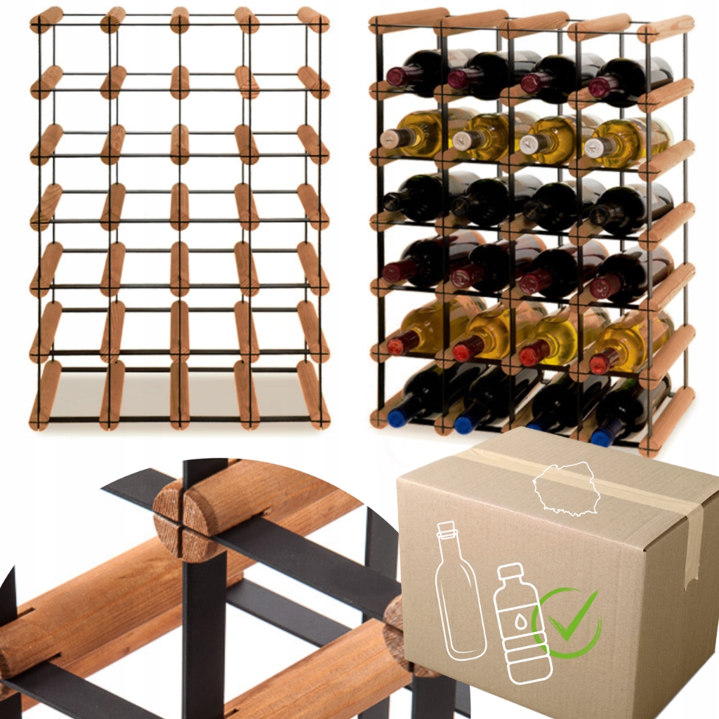 Loftový stojan na víno, regál na fľaše Pet, Ekologický, Trvanlivý, 24-topánka, Metal
