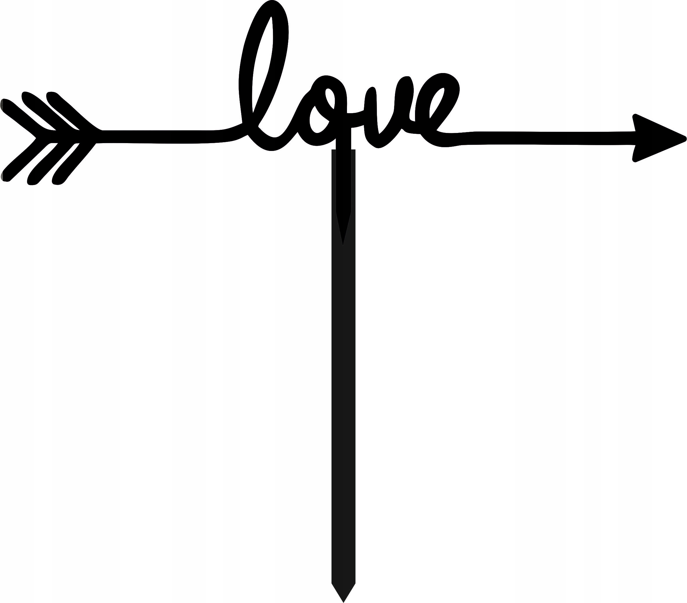 

Czarny Topper Na Tort Love Miłość Napis Ślub Eko