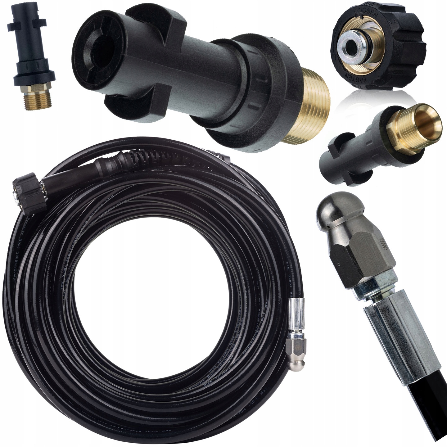 Wąż Do Czyszczenia Kanalizacji 35M Do Karcher K2 K3 K4 K5 K6 K7 Mocna Dysza